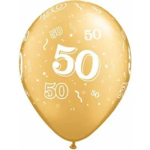 11" 50th Anniversary Latex Balloons 25pk