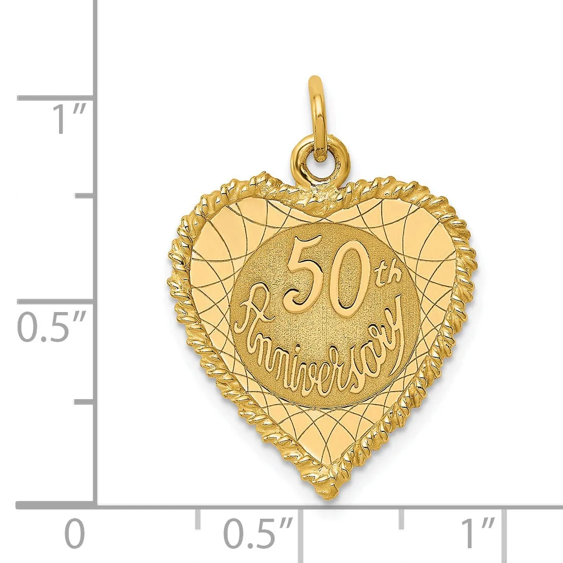 14k Yellow Gold Happy 50th Anniversary Charm