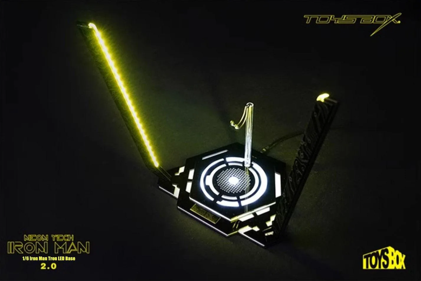 1:6 Neon Tech 2.0 Iron Man LED Yellow Light Display Base Stage