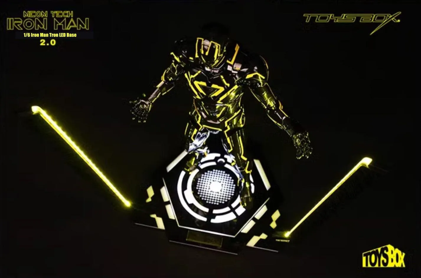 1:6 Neon Tech 2.0 Iron Man LED Yellow Light Display Base Stage