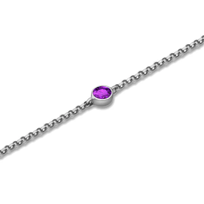 18k Gold February Birthstone Amethyst Bracelet