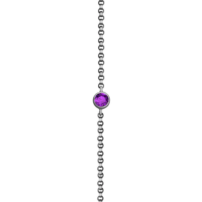 18k Gold February Birthstone Amethyst Bracelet