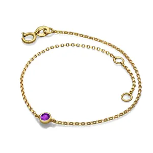 18k Gold February Birthstone Amethyst Bracelet