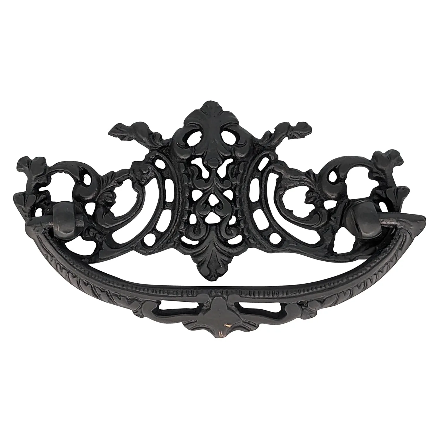 4 Inch Solid Brass Ornate Baroque / Rococo Bail Pull (Oil Rubbed Bronze Finish)