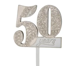 50th Anniversary Cake Topper