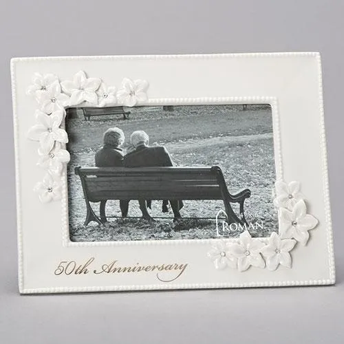 50th Anniversary Frame with Flowers