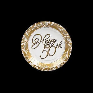 50th Anniversary Paper Dessert Plates