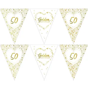 50th Golden Wedding Anniversary Party Bunting