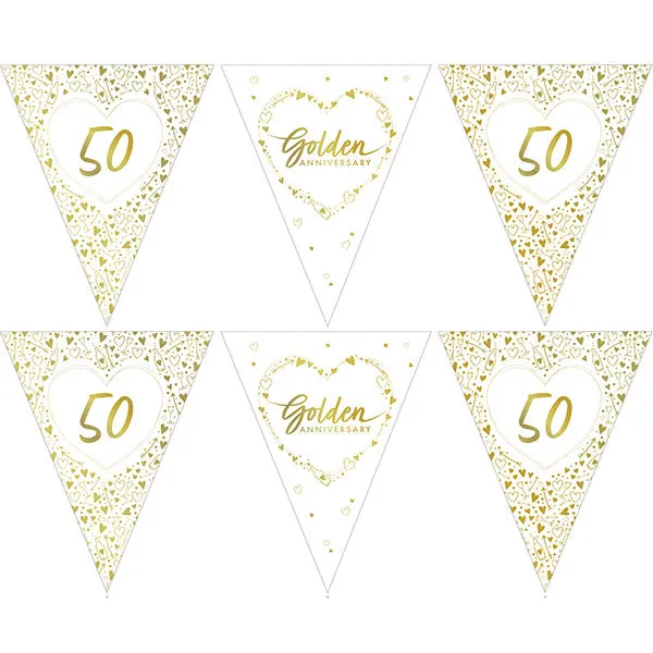 50th Golden Wedding Anniversary Party Bunting