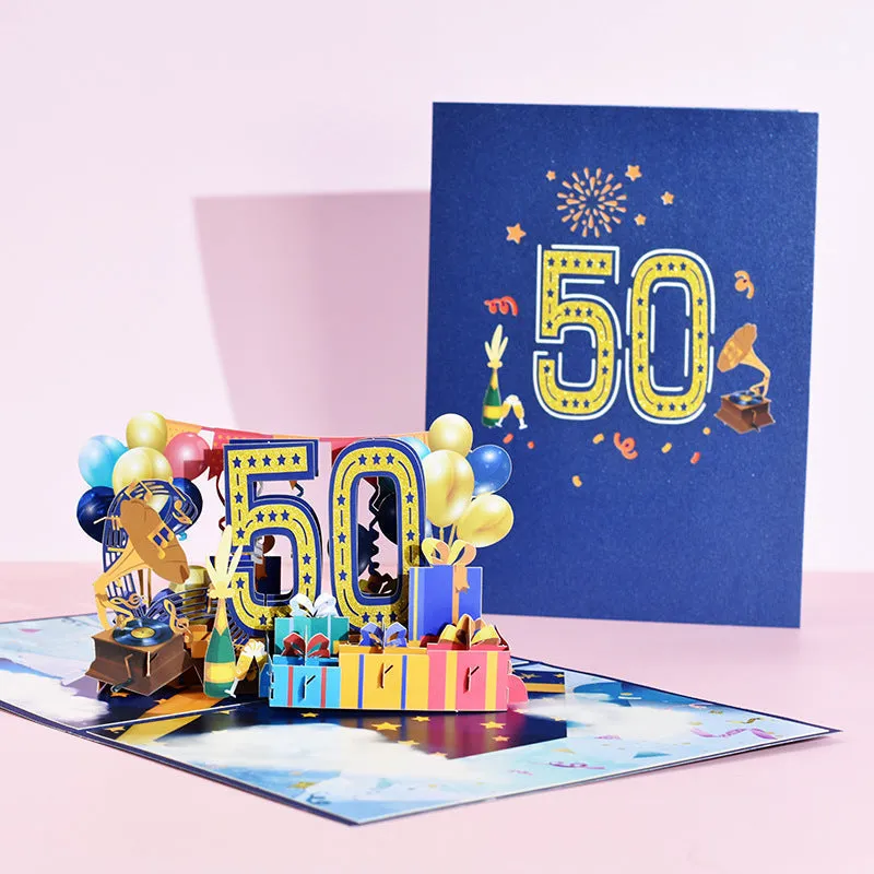 50th Wedding Anniversary Gift Card 3D Pop