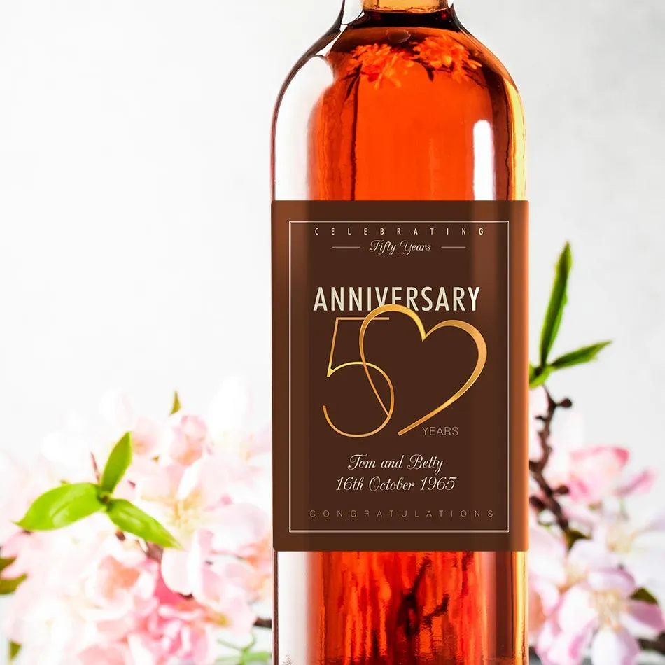 50th Wedding Anniversary Wine Gift