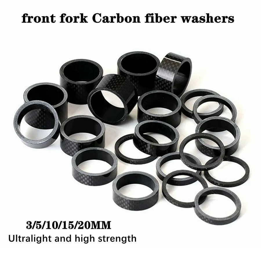 5PCS MTB Road Bike Bicycle Carbon Fiber Headset Fork Spacers Road Bike Handlebar stem Washer Ring Front Fork Bicycle Accessories