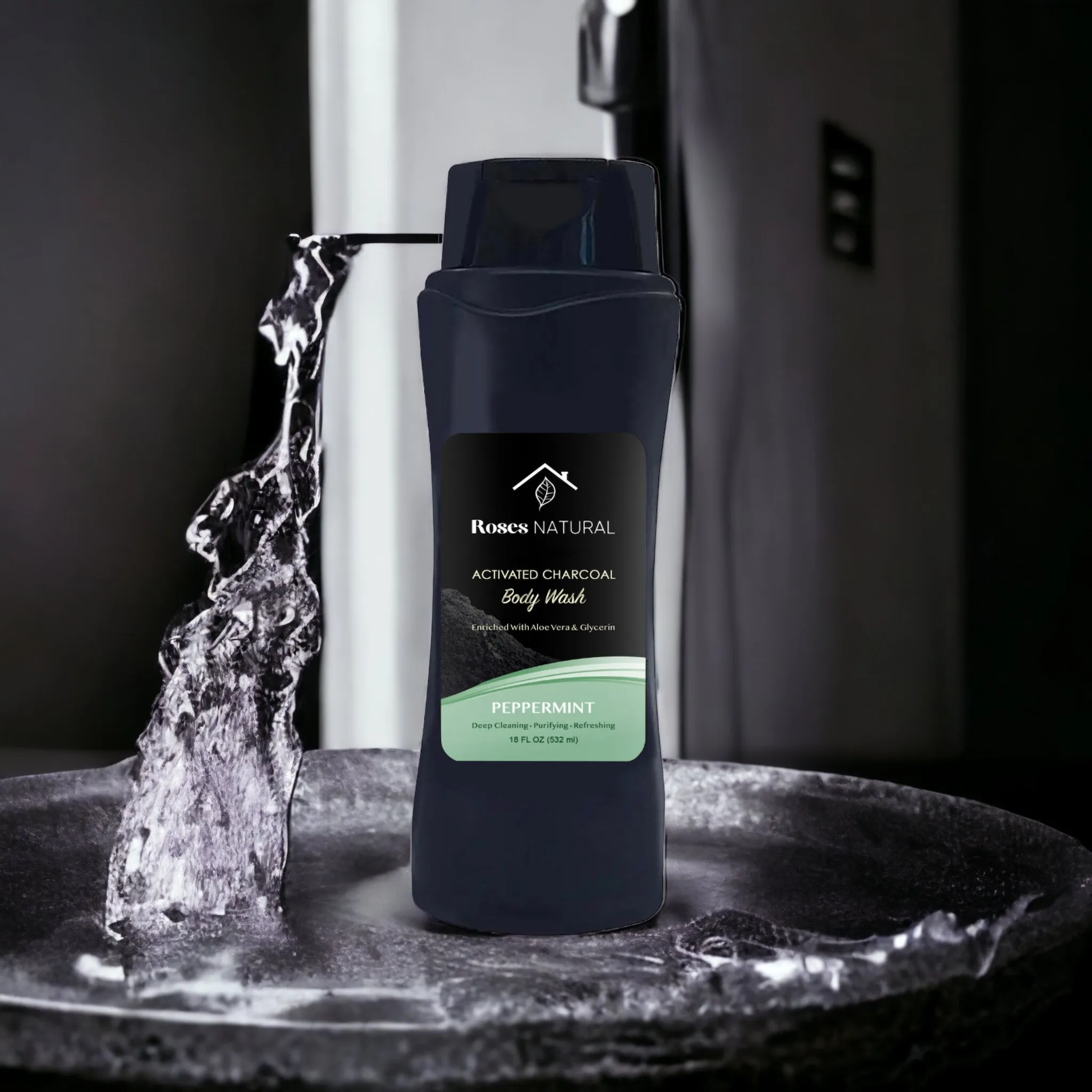 Activated Charcoal Body Wash - Peppermint