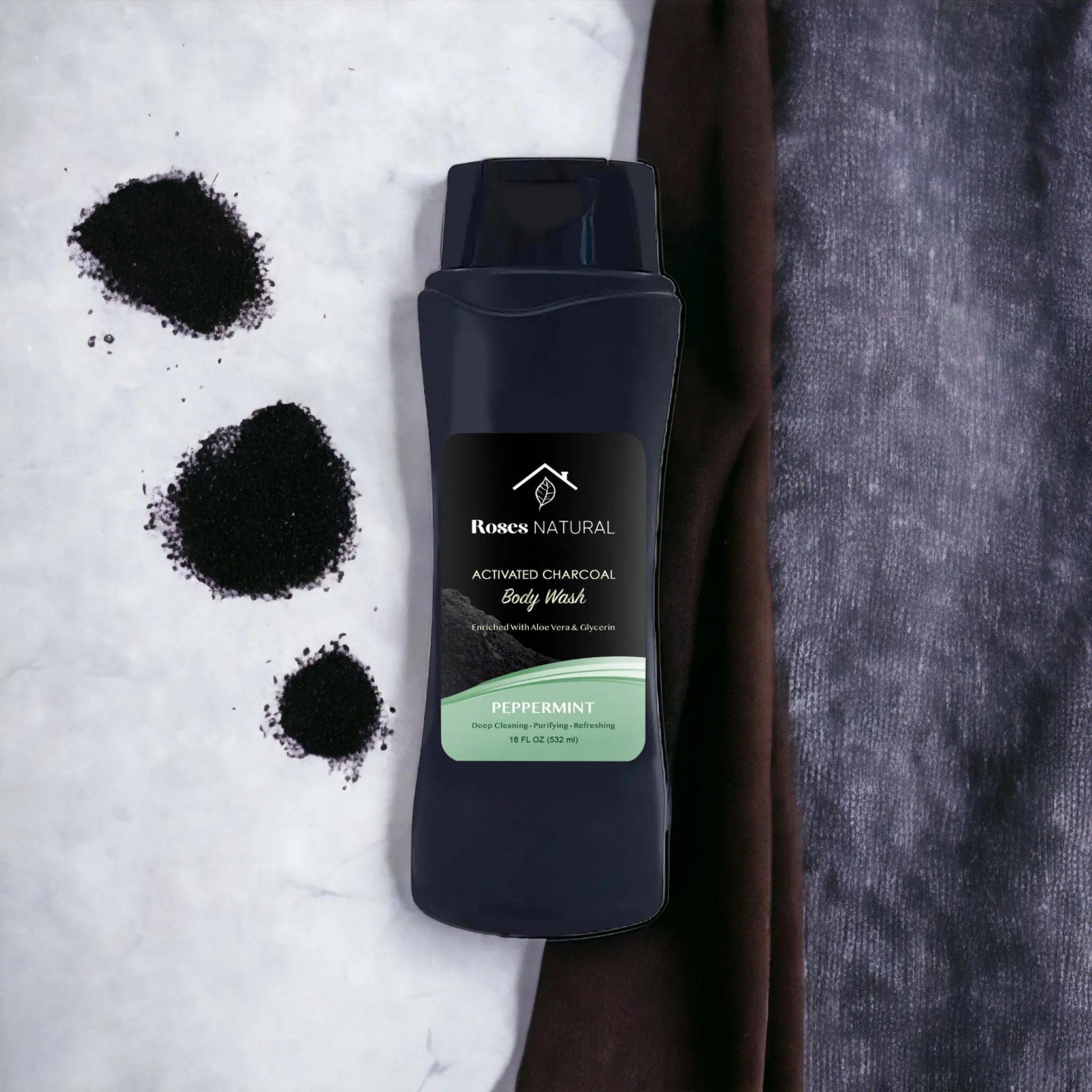 Activated Charcoal Body Wash - Peppermint