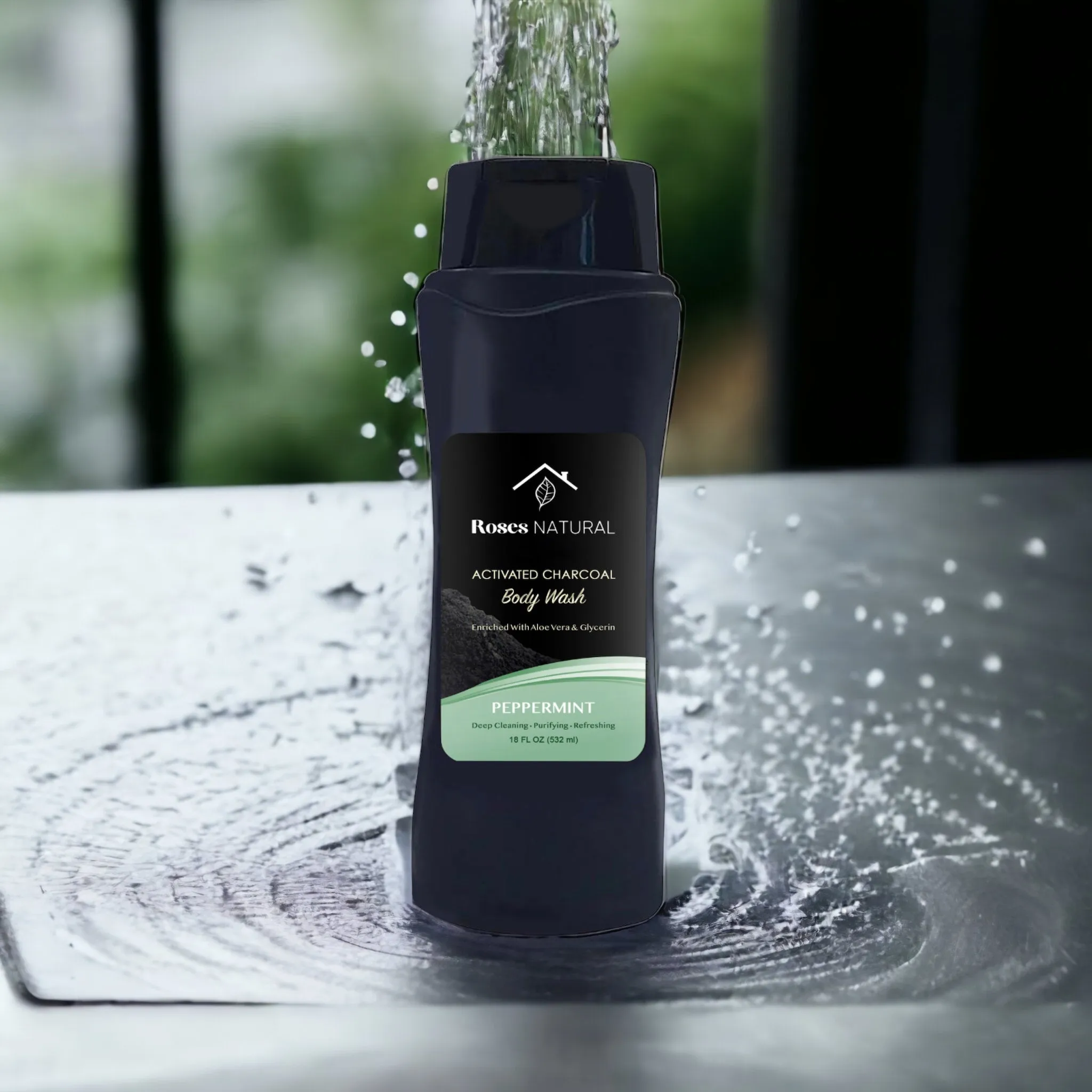 Activated Charcoal Body Wash - Peppermint