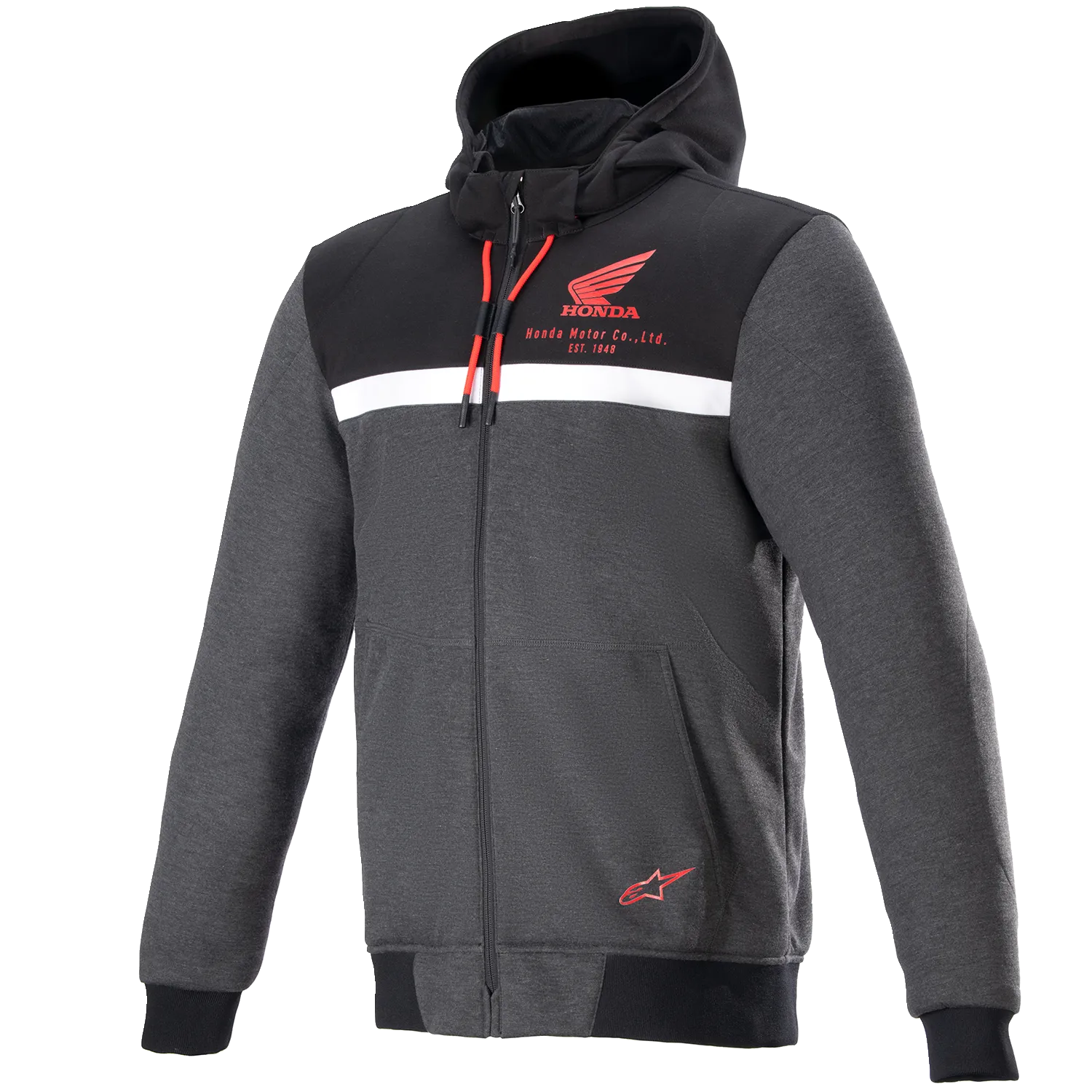 ALPINESTARS Honda Chrome Street Hoodie - Black/Gray/Red - 3XL 4201323-1908-3X