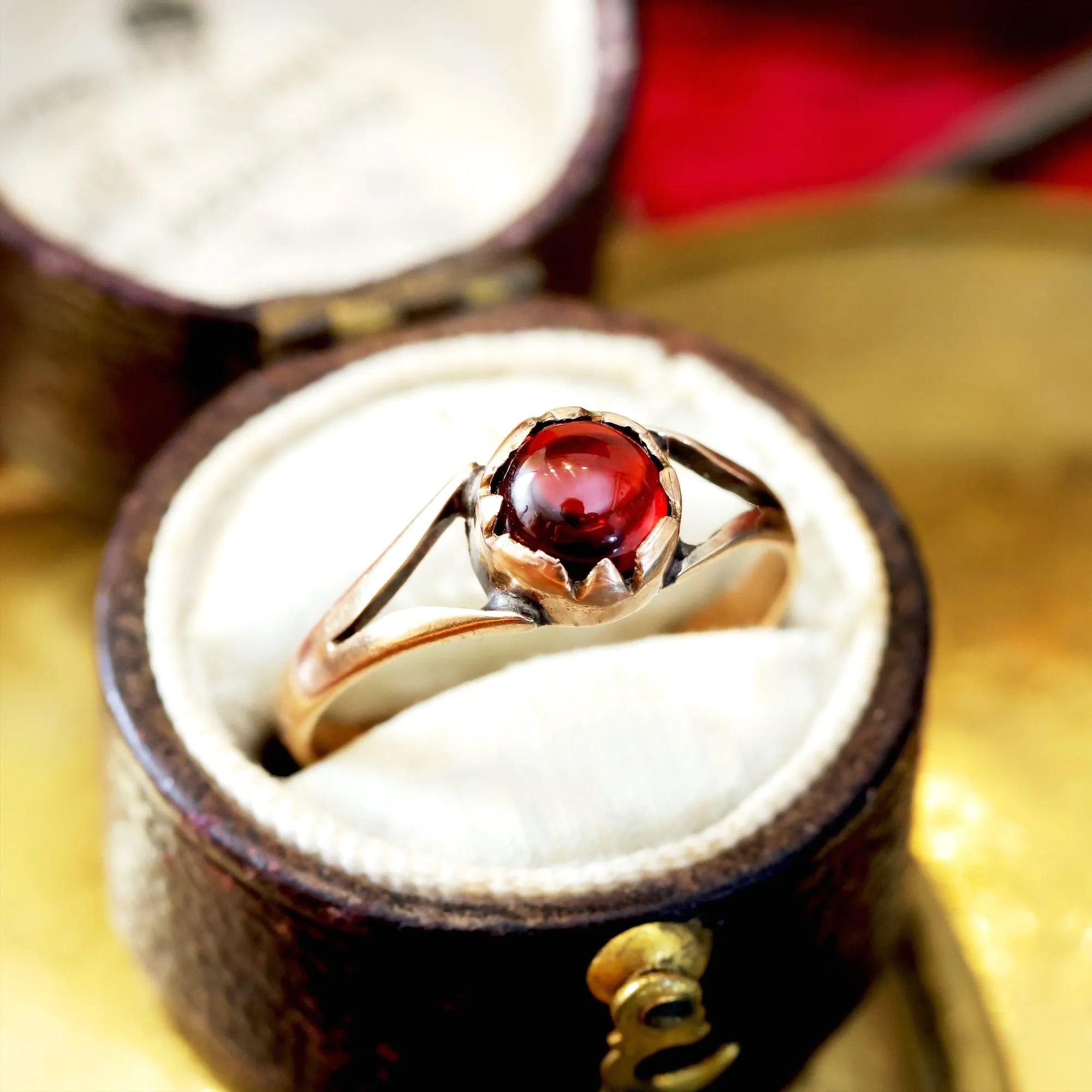 Antique Victorian Gothic Magic Garnet Ring