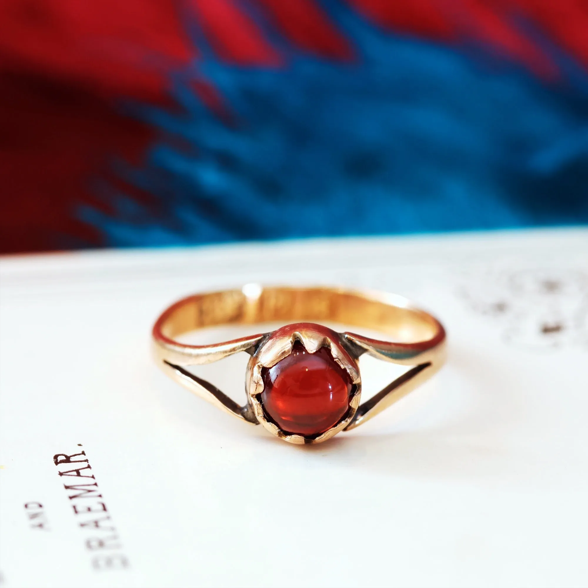 Antique Victorian Gothic Magic Garnet Ring