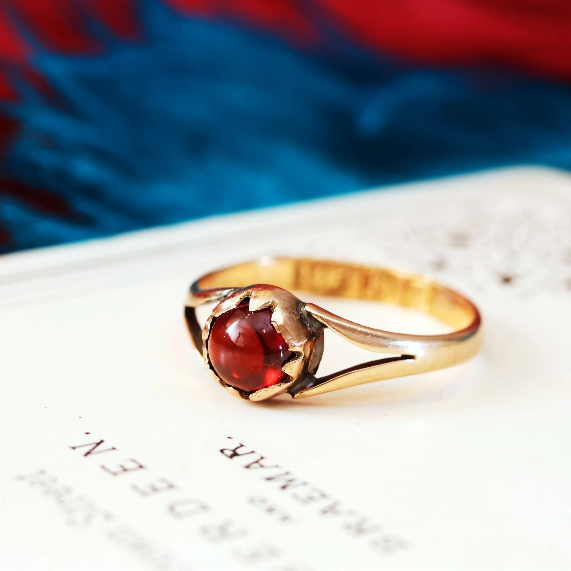 Antique Victorian Gothic Magic Garnet Ring