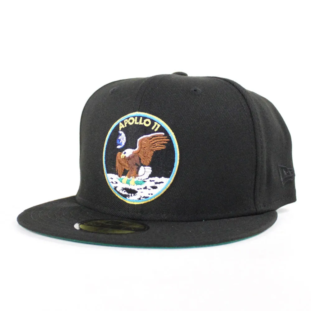 Apollo 11 50th Anniversary New Era 59Fifty Fitted Hat (Black Green Under Brim)