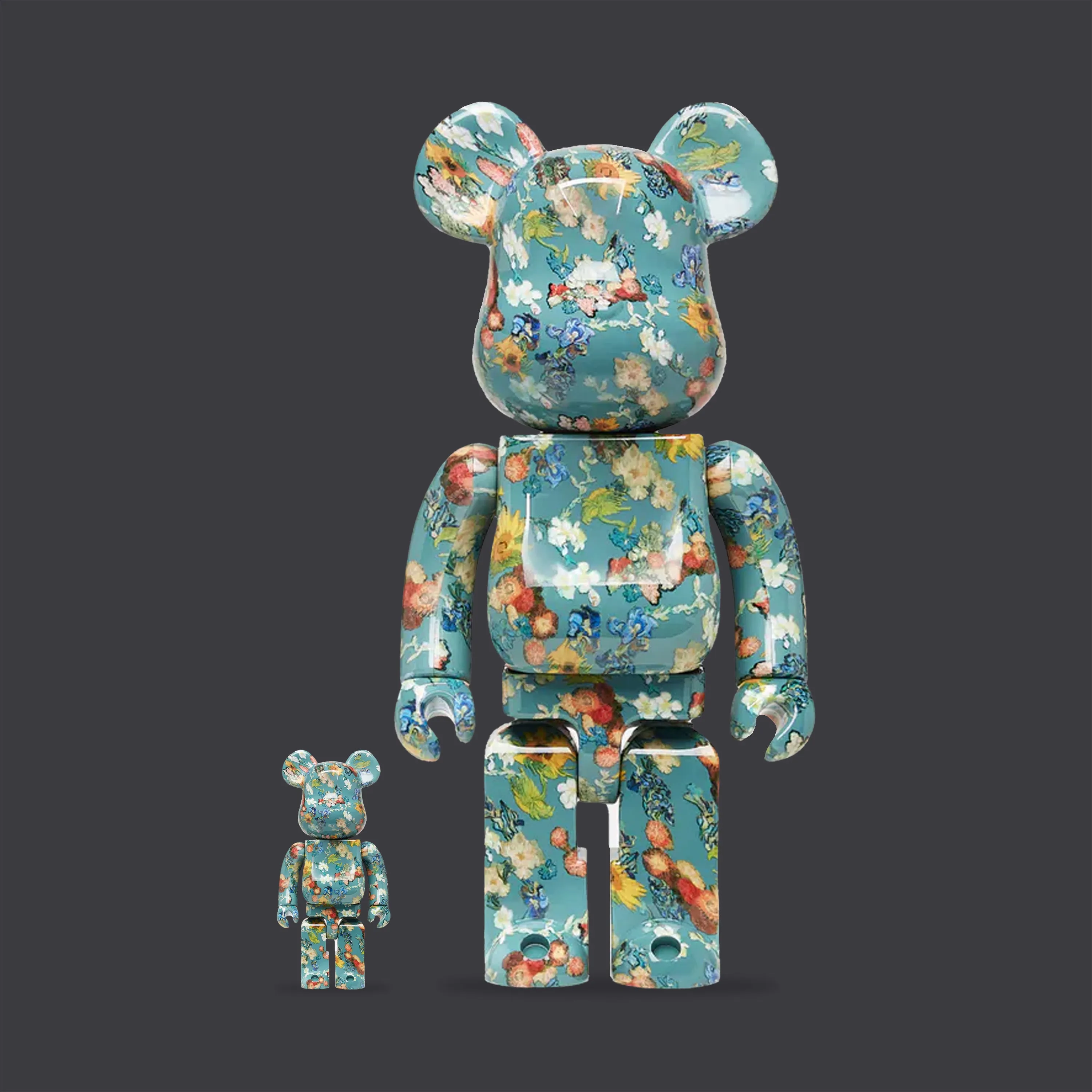 Bearbrick 100% 400%  Floral Pattern 50th Anniversary Design Van Gogh Museum