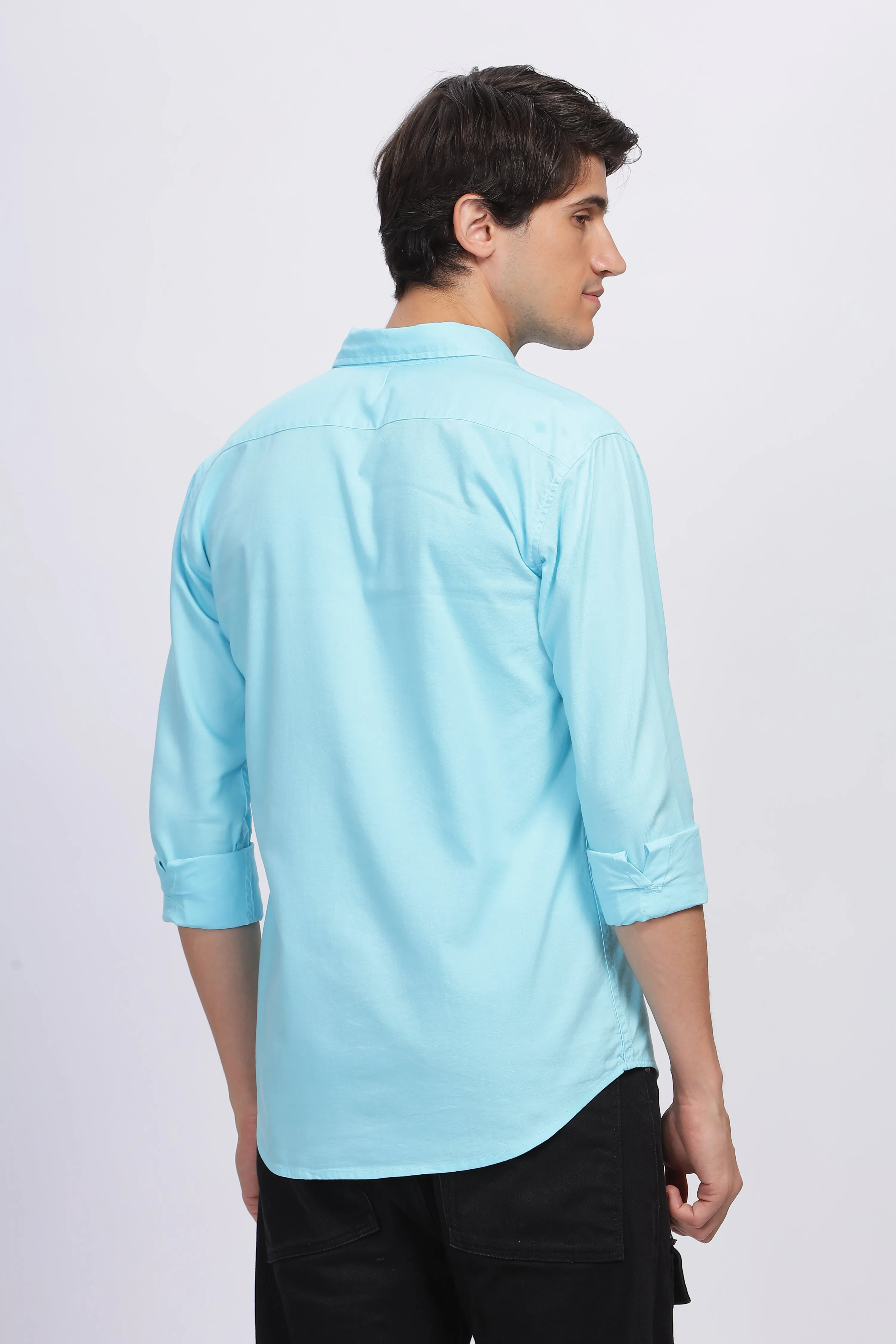 BLUE OXFORD DOUBLE POCKET SHIRT