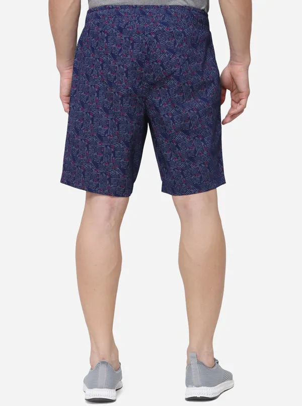 Blue Regular Fit Printed Shorts | JadeBlue