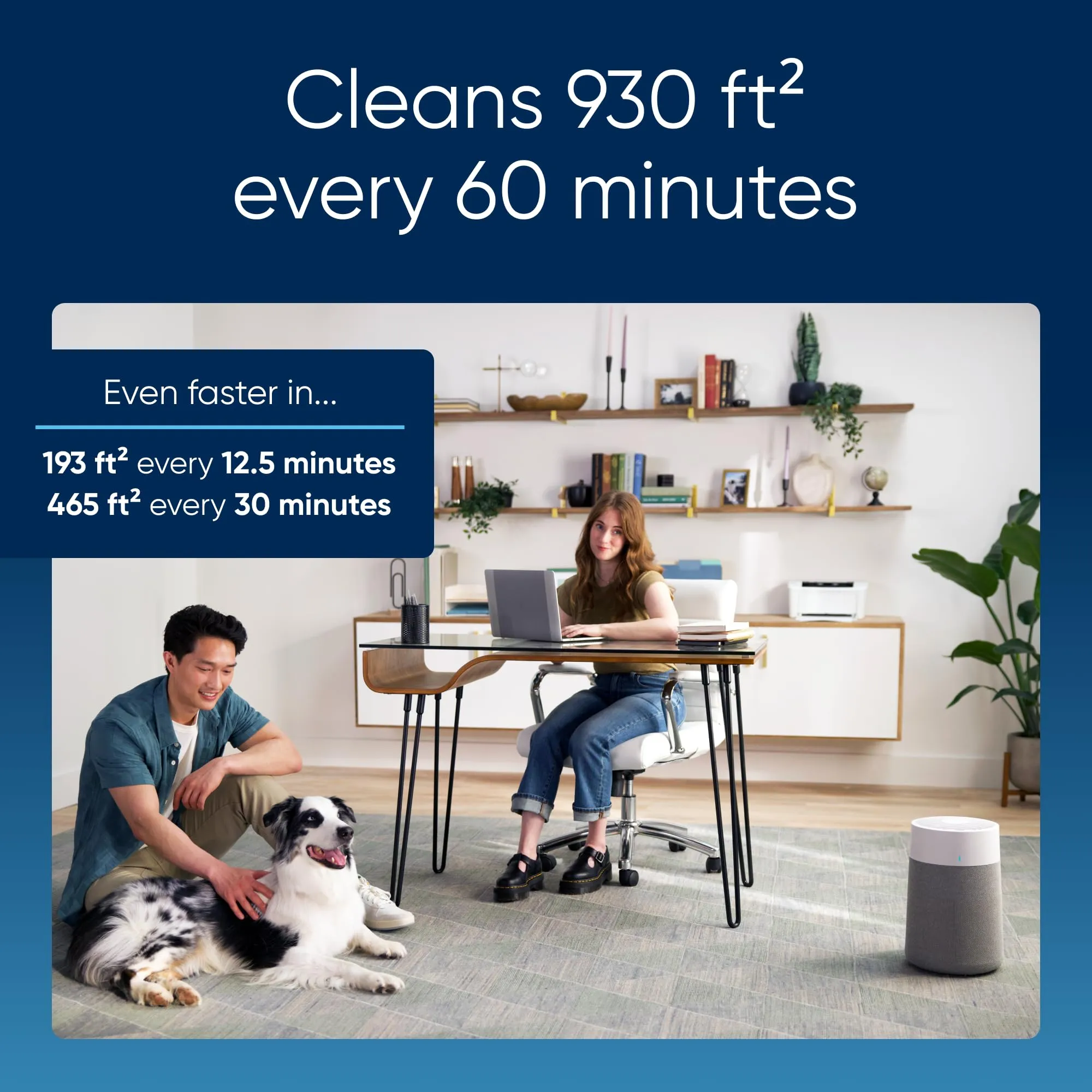 BLUEAIR Air Purifiers for Large Home Room, HEPASilent Air Purifiers for Bedroom, Pets Allergies Virus Air Cleaner for Dust Mold, Blue Pure 311i  Max