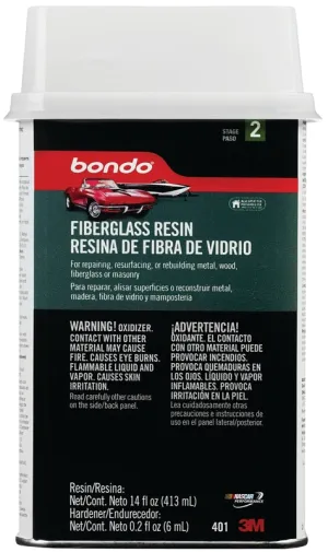 Bondo 401C Fiberglass Resin, 15 oz Can, Liquid, Pungent Organic :PINT: QUANTITY: 1