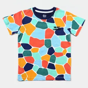 Boys Cotton Jersey T-Shirt H/S Color Mosaic -Multi