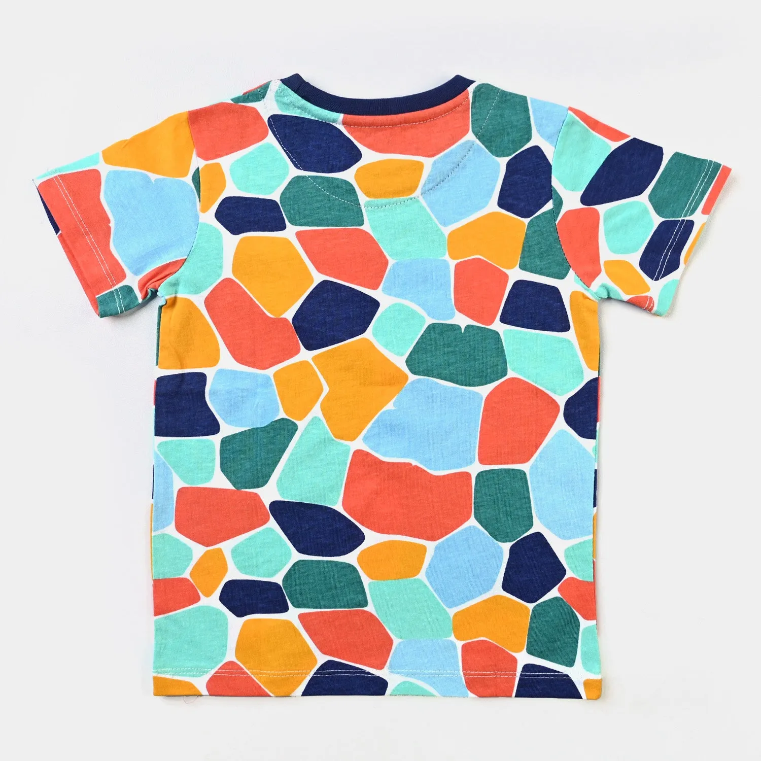 Boys Cotton Jersey T-Shirt H/S Color Mosaic -Multi