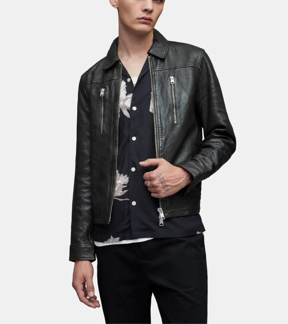 Braxton Men's Black Leather Jacket