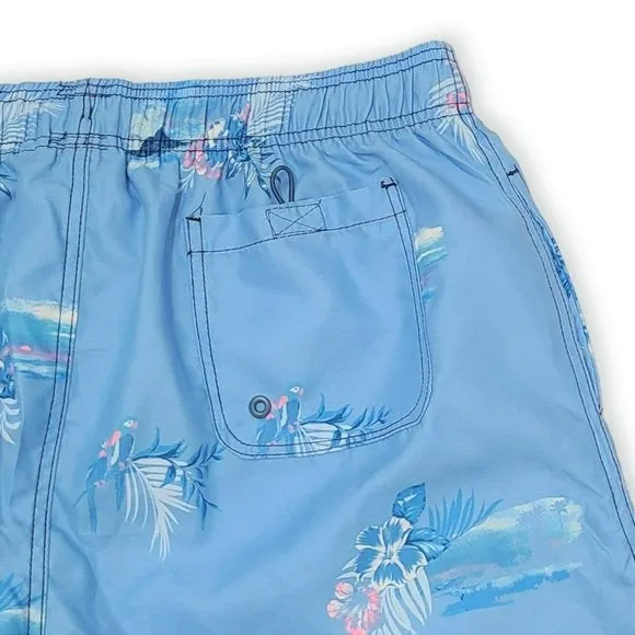 Burnside Apparel Men's Volley Parrot Printed Beach Pool Shorts Swim Trunks