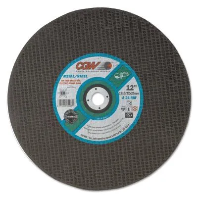 CGW Abrasives Cut-Off Wheel, Gas Saws, 14 in Dia, 5/32 in Thick, 1 in Arbor, 24 Grit, 35600