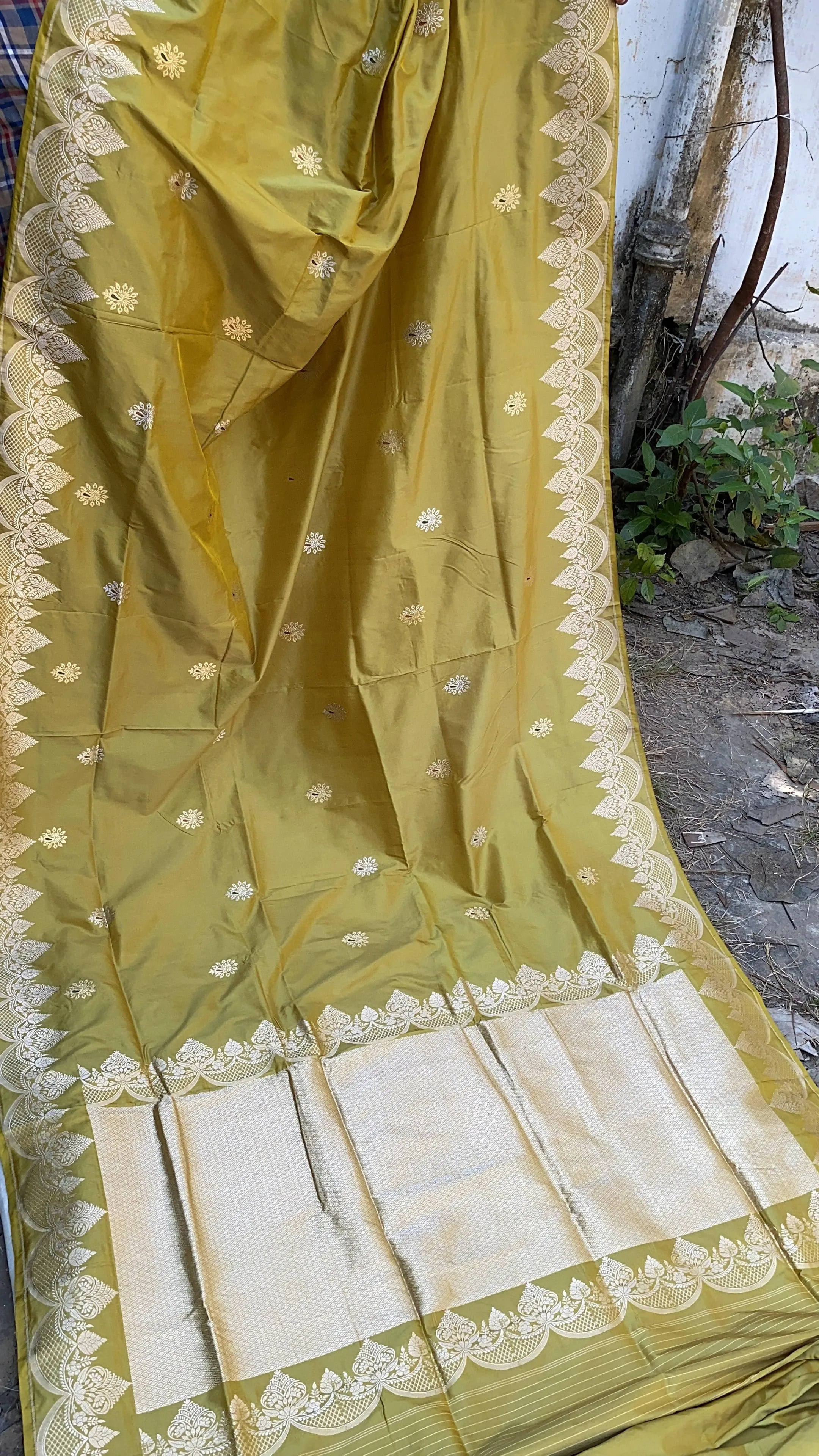 Charming Pastel Green Kadhwa Handloom Pure Silk Banarasi Sari - Exquisite Designer Sari