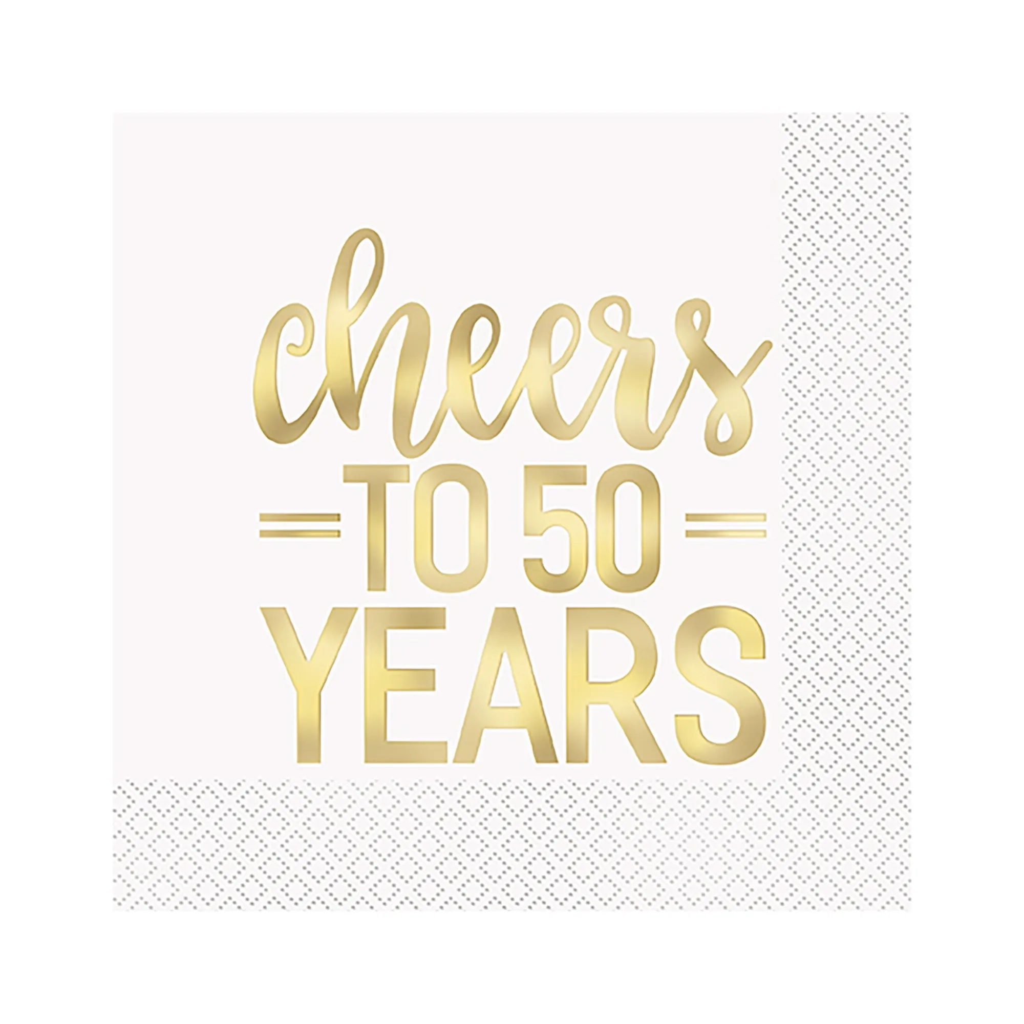 Cheers to 50 Years Wedding Large Lunch Napkins, 16 Count