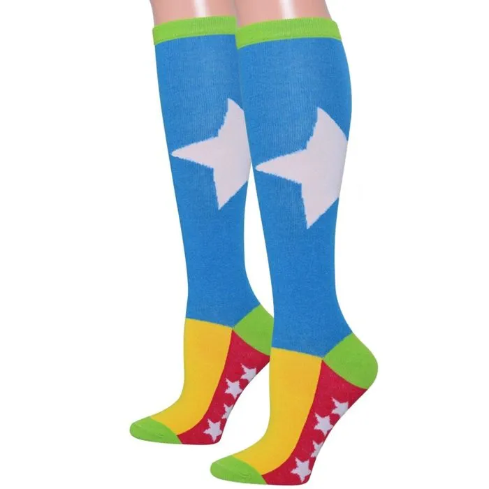 Color Block Star Knee Socks