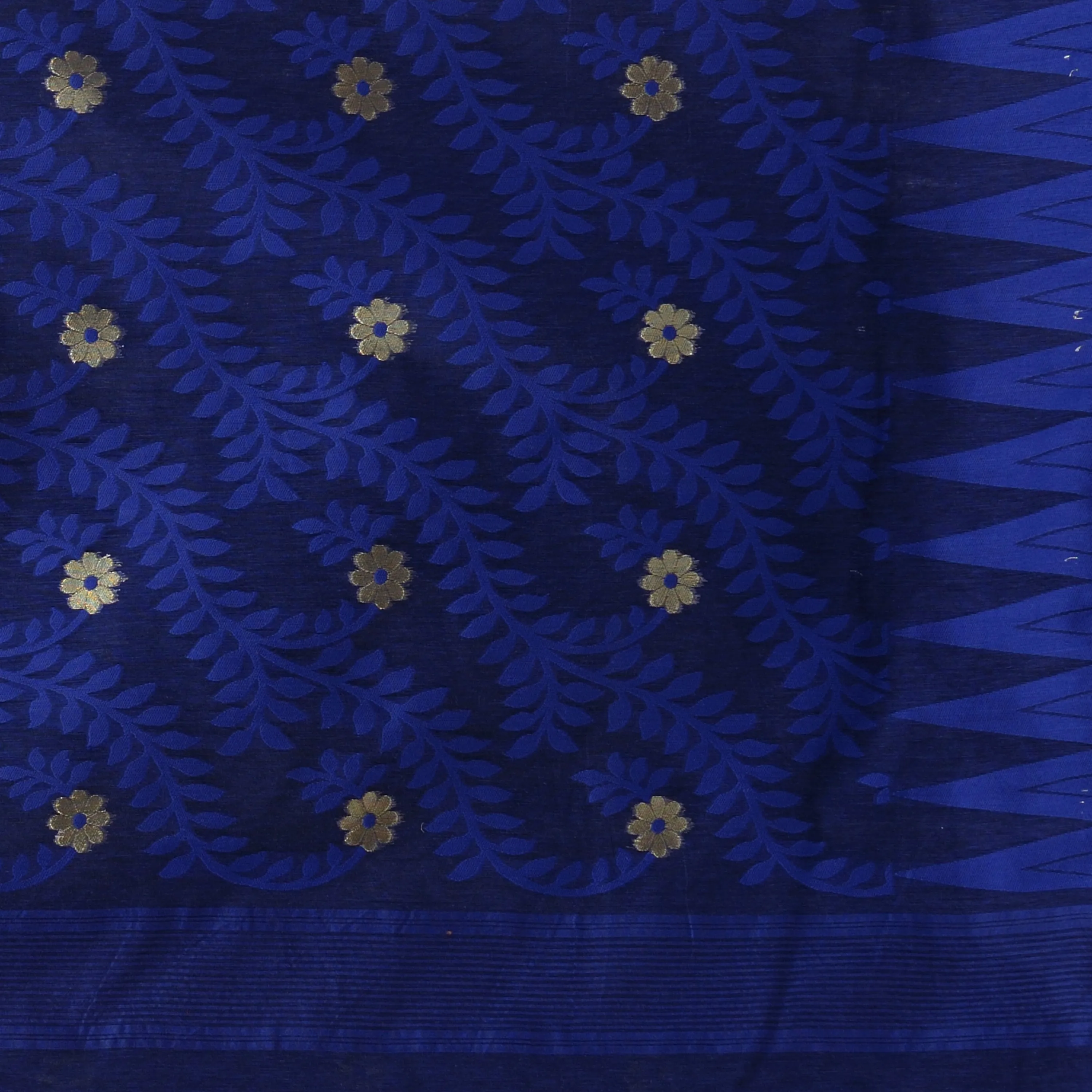 Desh Bidesh Woven Handloom Cotton Silk Saree (Dark Blue)