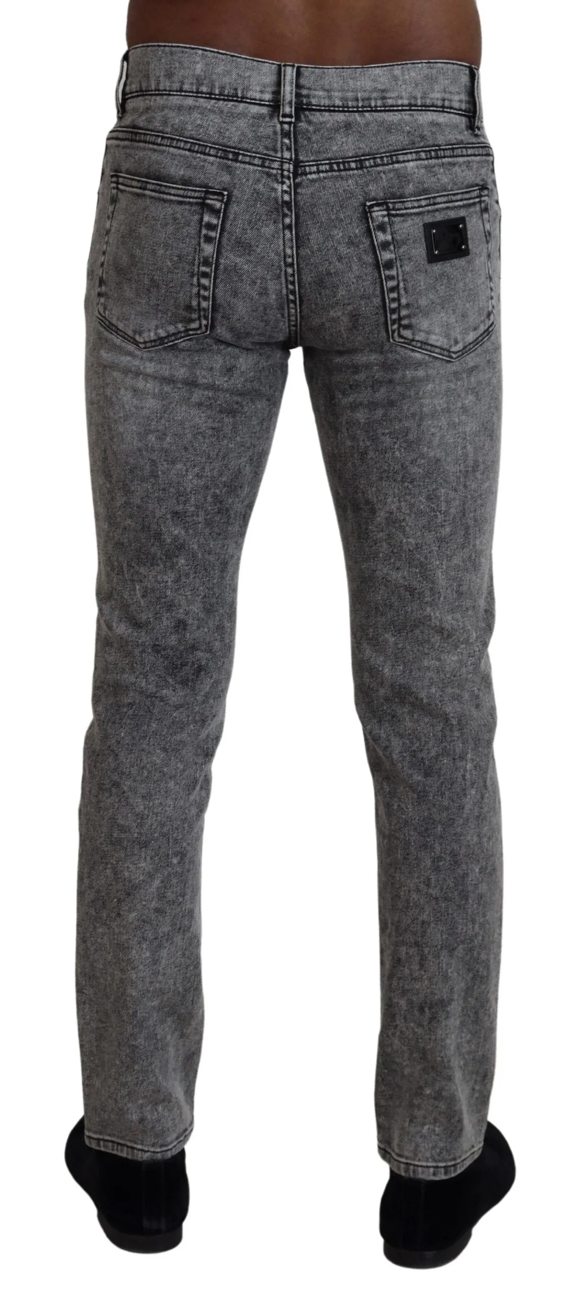 Dolce & Gabbana Elegant Gray Washed Denim Pants