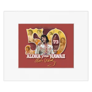 Elvis Aloha From Hawaii 50th Anniversary Matted Photo