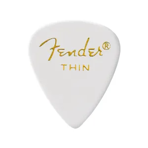 Fender Classic Celluloid 351 Shape Picks Thin White 12 Pack