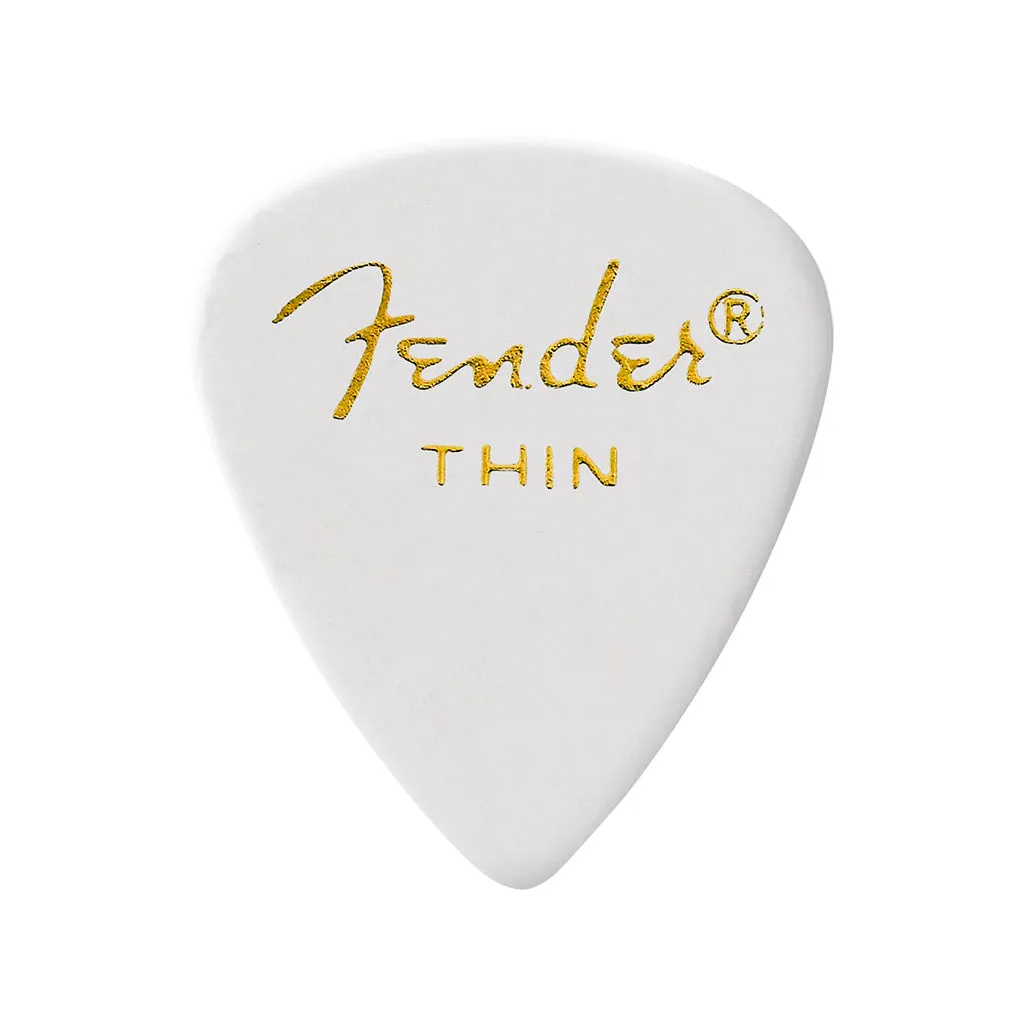 Fender Classic Celluloid 351 Shape Picks Thin White 12 Pack