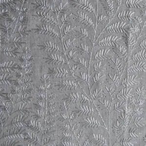 Fernbank Embroidered Woven Fabric Remnant Silver