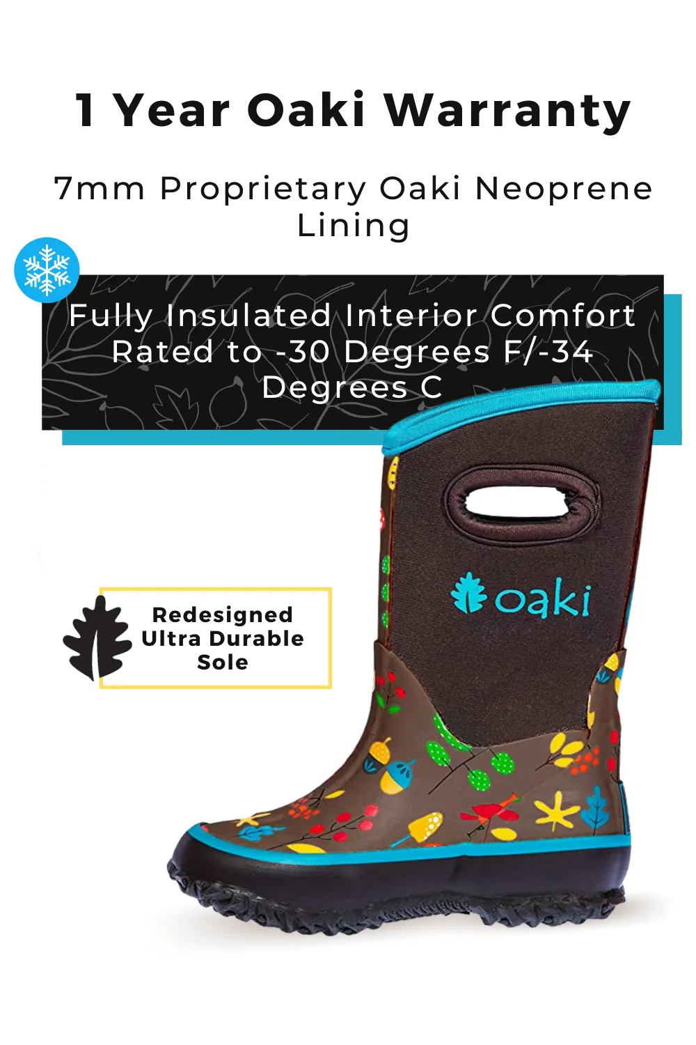 Forest Animals Neoprene Rain/Snow Boots