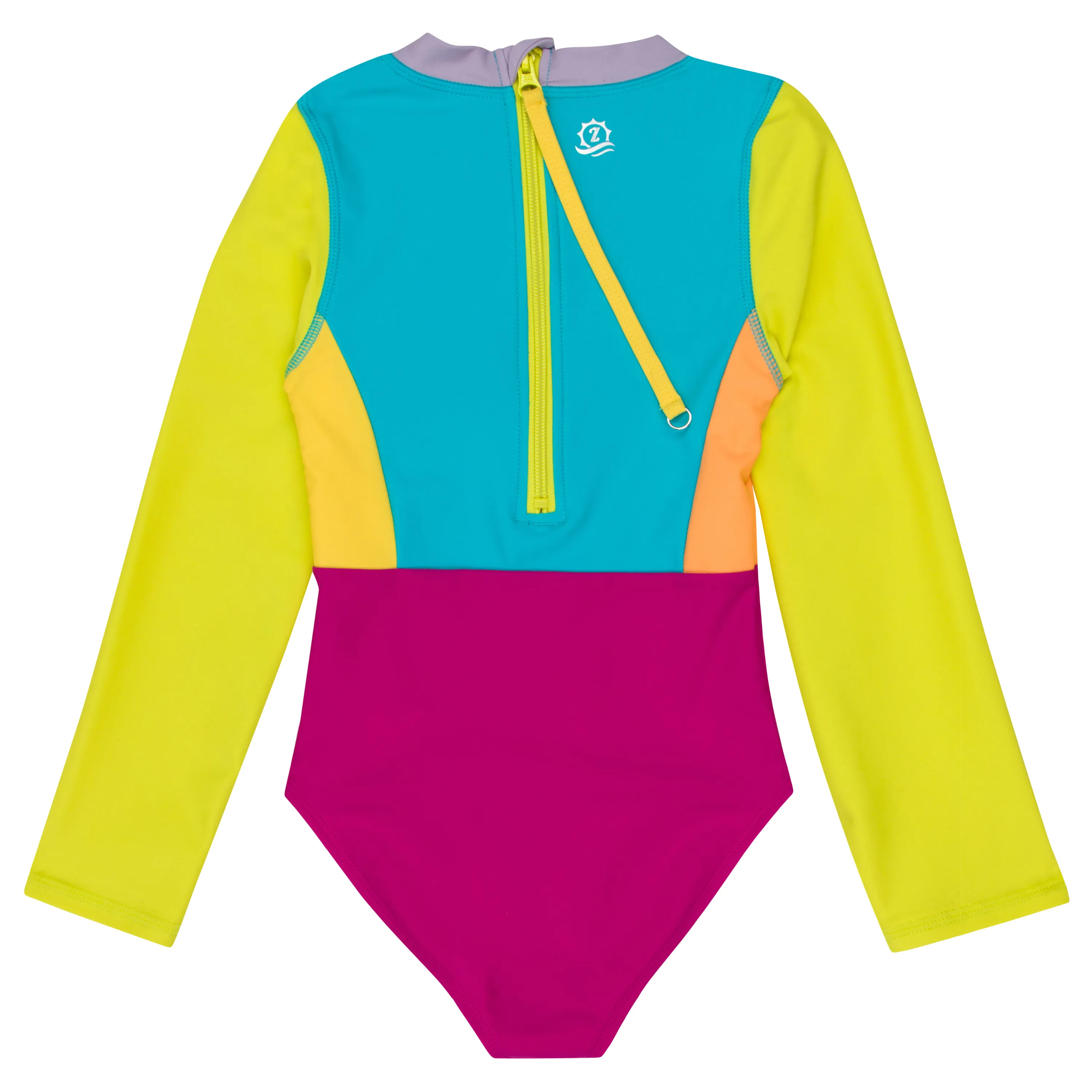 Girls Long Sleeve Surf Suit (One Piece Bodysuit) | "Color Pop"