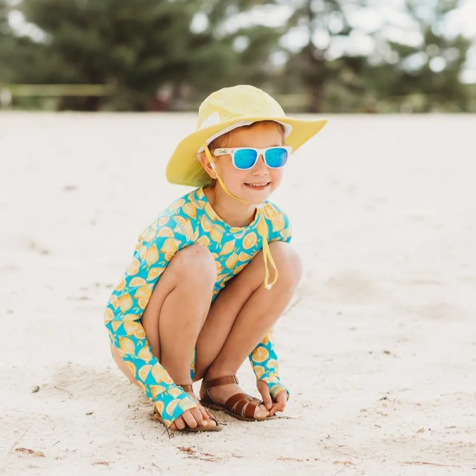 Girls Long Sleeve Surf Suit (One Piece Bodysuit) | "Lemons"