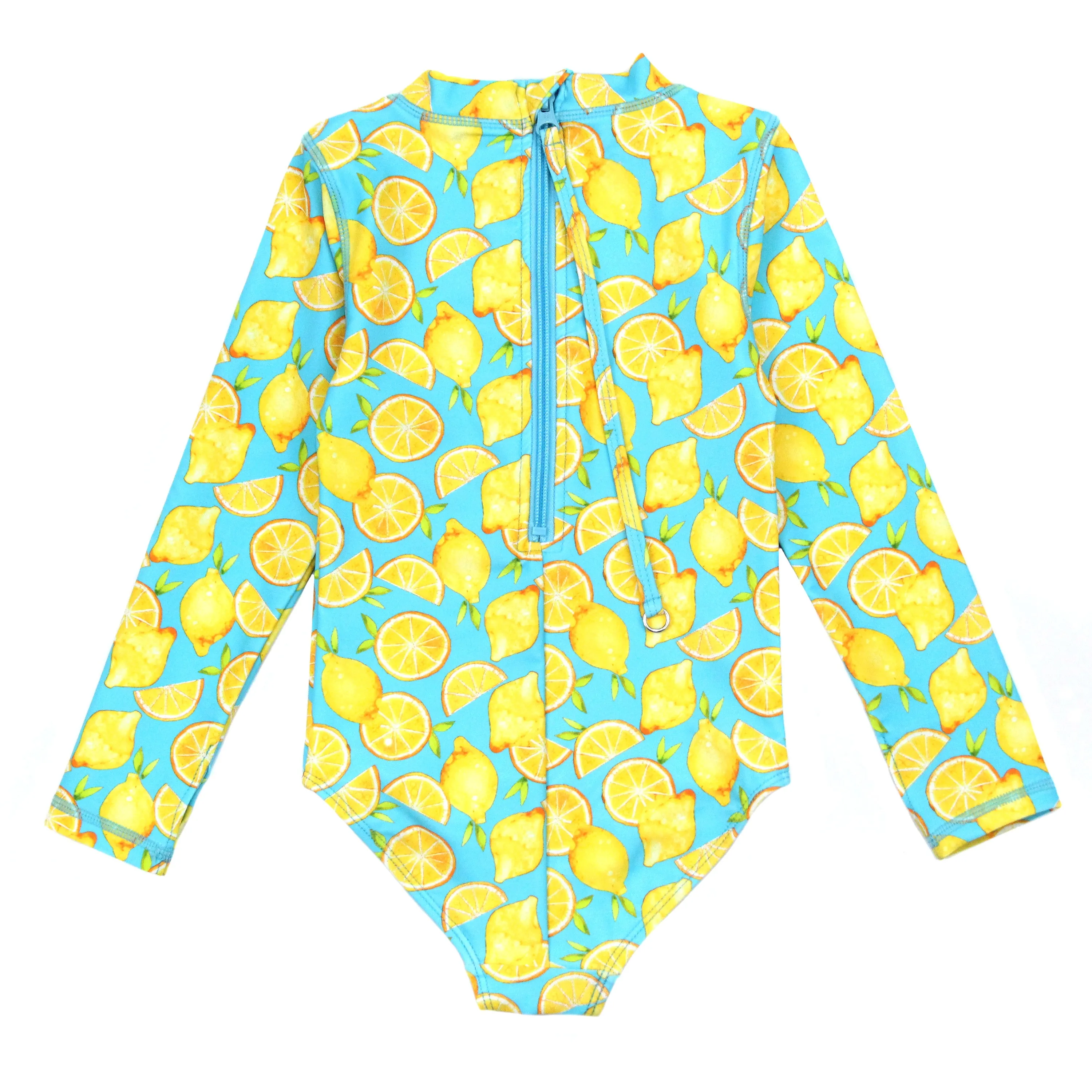 Girls Long Sleeve Surf Suit (One Piece Bodysuit) | "Lemons"