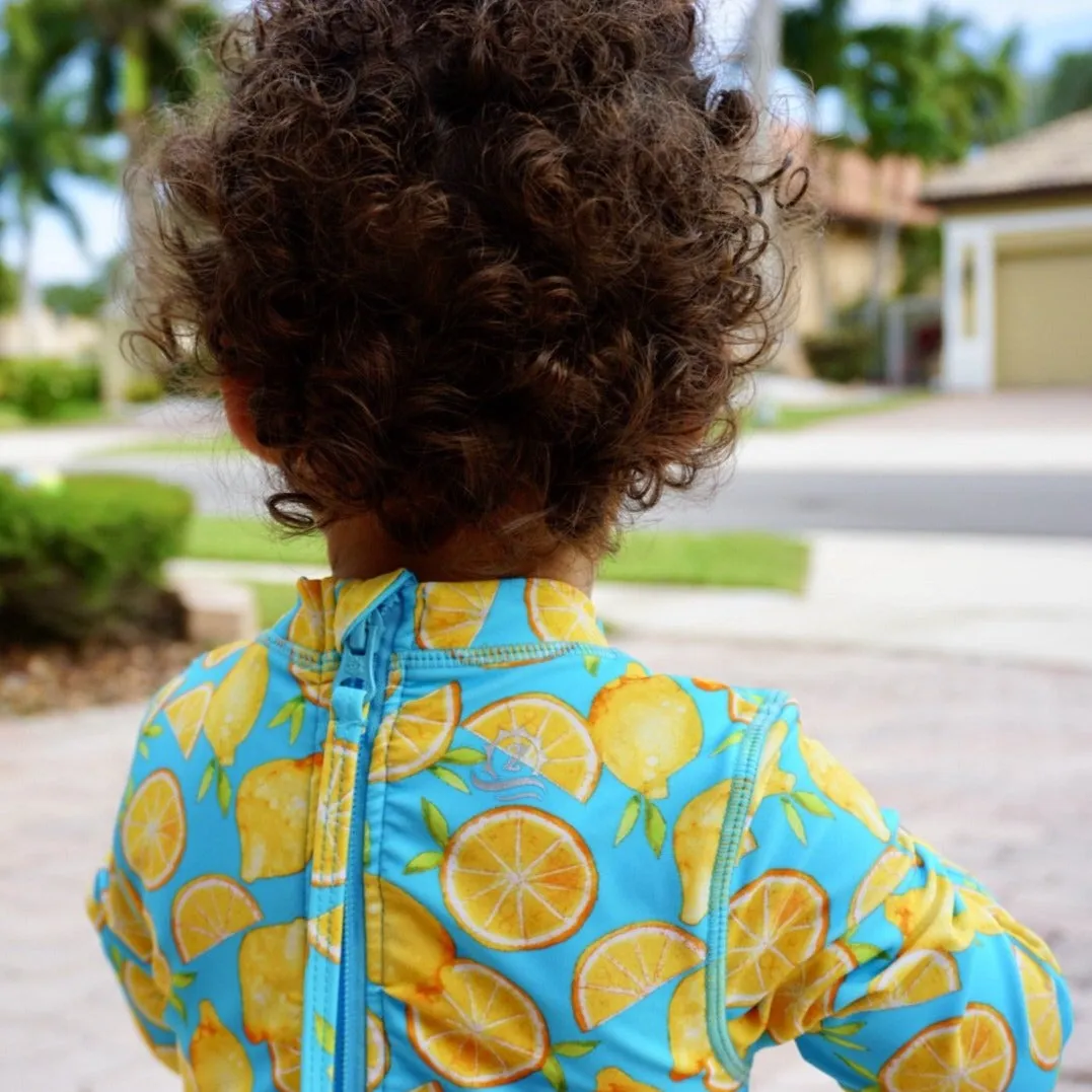 Girls Long Sleeve Surf Suit (One Piece Bodysuit) | "Lemons"