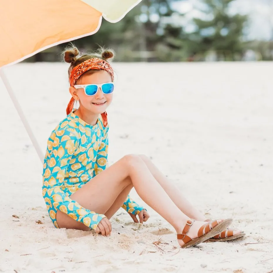 Girls Long Sleeve Surf Suit (One Piece Bodysuit) | "Lemons"