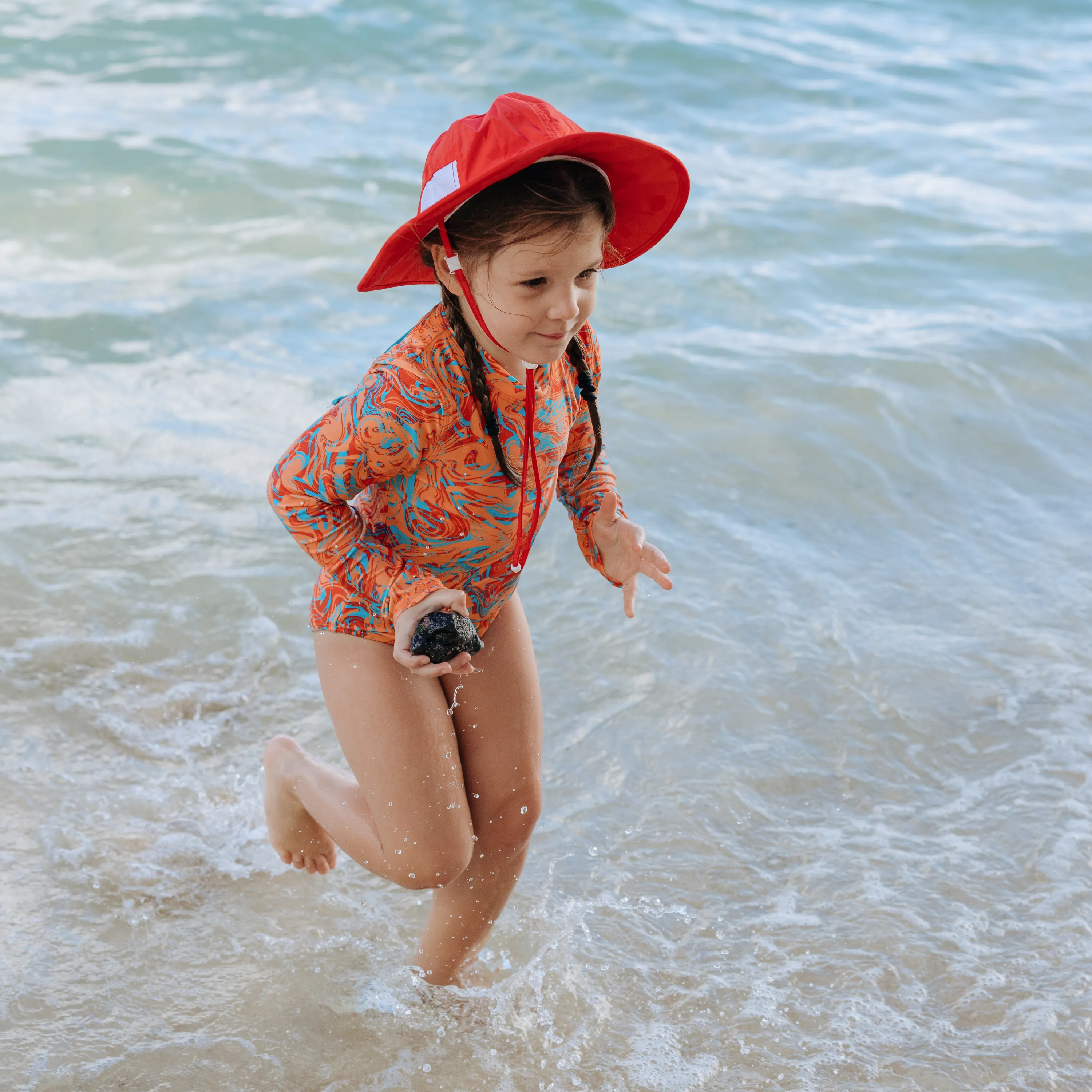 Girls Long Sleeve Surf Suit (One Piece Bodysuit) | "Swirl"